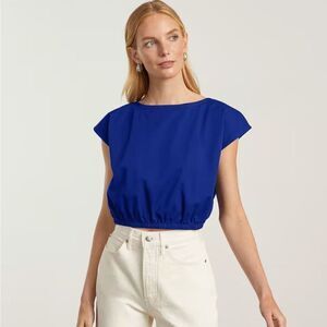 Everlane The Bubble Top Cropped Organic Cotton Top